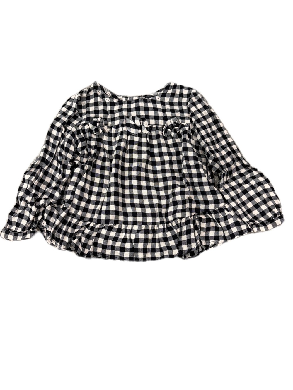Zara Baby Black and White Gingham Blouse - 18-24 months